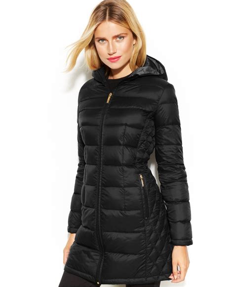 michael kors puffer coat black|Michael Kors puffer coat packable.